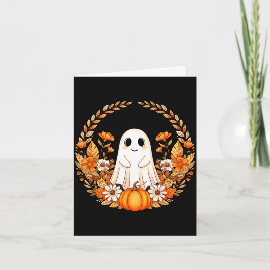 Geister-Halloween-Blumen Karte (Vorderseite)