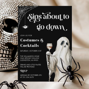 Geister-Halloween-Cocktailparty-Einladung Einladung