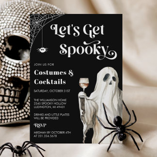 Geister-Halloween-Cocktailparty-Einladung Einladung