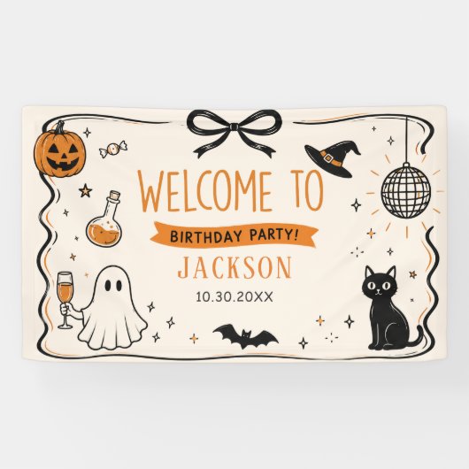 Geister-Halloween-Geburtstag Banner (Horizontal)
