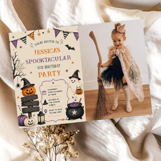 Geister-Halloween-Geburtstags-Spooktacular-Foto Einladung