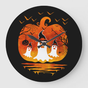 GEISTER HALLOWEEN KOSTÜM KÜRBIS HERBST SAISON GESC GROßE WANDUHR