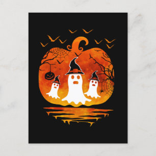 GEISTER HALLOWEEN KOSTÜM KÜRBIS HERBST SAISON GESC POSTKARTE