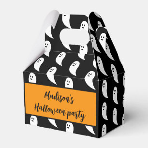 Geister Halloween schwarz weiß süß Eigener Name Geschenkschachtel