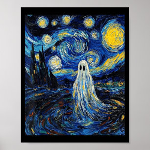Geister Halloween - Van Gogh Stil - Sternennacht  Poster