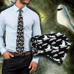 Geister in den Wolken Schwarz und Weiß Krawatte