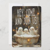 Geister in einem Jacuzzi Spaß verpackt Erwachsenen Einladung (Vorderseite)