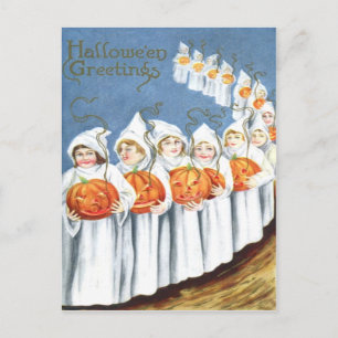 Geister-Jack-O-Lantern-Kürbiskostüm Postkarte