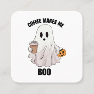 Geister Kaffee Halloween Lustig  Quadratische Visitenkarte