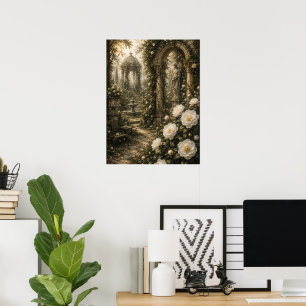 Geister-Kamelie-Sanctuary Vintage-Botanik-Art Poster