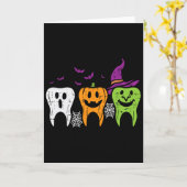 Geister-Kürbis-Hexen-Zähne Süße Zahnärztliche Hall Karte (Gelbe Blume)