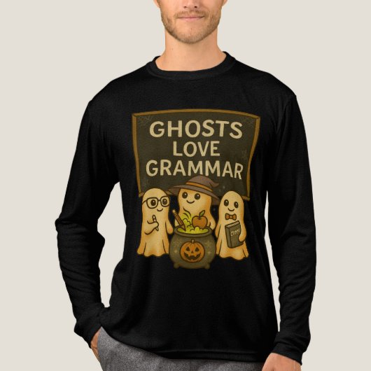 Geister Liebe Grammar Niedlich Spooky Klassenlehre Tri-Blend Shirt (Vorderseite)