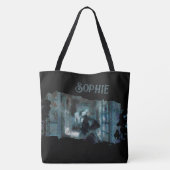 Geister-Mädchen in Blau – Unheimliche Surreal-Kuns Tasche (Rückseite)