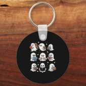 Geister mit Büchern Bibliothek Halloween Männer Fr Schlüsselanhänger (Vorderseite)