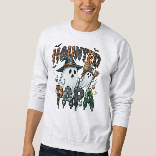 Geister-Papa Halloween-Geist-Design Sweatshirt (Vorderseite)