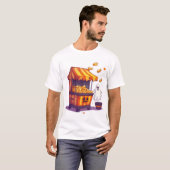 Geister Popcorn Stand T-Shirt (Vorne ganz)