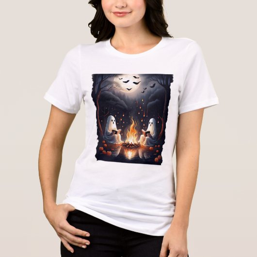 Geister Reading am Halloween-T - Shirt des Campfir (Vorderseite)