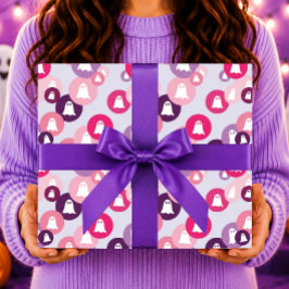 Geister Rosa Lila Kreis Halloween Geschenkpapier