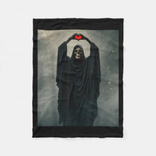 Geister rotes Herz Hand gruseliges Gesicht Horrorp Fleecedecke