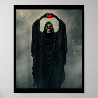 Geister rotes Herz Hand gruseliges Gesicht Horrorp Poster