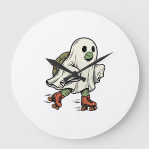 Geister-Schildkröte-Rollschuhfahren Vintage-Hallow Große Wanduhr