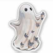 Geister-Schmetterling Halloween Aufkleber (Vorderseite)