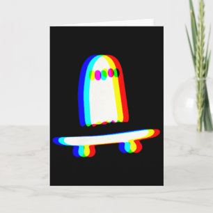 Geister Skateboard Faules Halloween Kostüm Lustige Karte