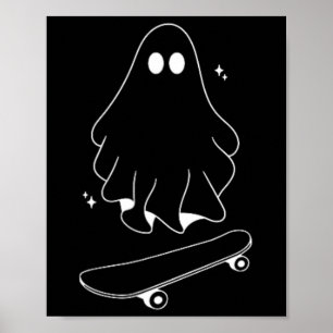 Geister-Skateboard Faules Halloween-Kostüm Lustige Poster