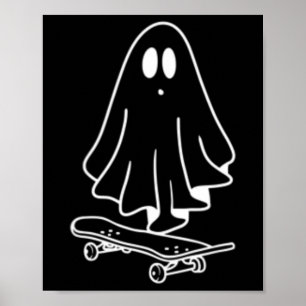 Geister Skateboard Faules Halloween Kostüm Lustige Poster