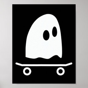 Geister-Skateboard faules Halloween-Kostüm lustige Poster
