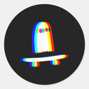 Geister Skateboard Faules Halloween Kostüm Lustige Runder Aufkleber