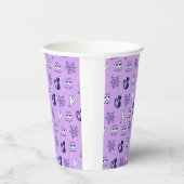 Geister, Spinnennetze und Lila Schwarzkatzen Pappbecher (Rechts)