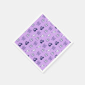 Geister, Spinnennetze und Lila Schwarzkatzen Serviette (Ecke)