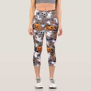 Geister Spooky und gruselige Niedliche Monster Capri Leggings