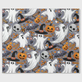 Geister Spooky und gruselige Niedliche Monster Geschenkpapier (Flach)