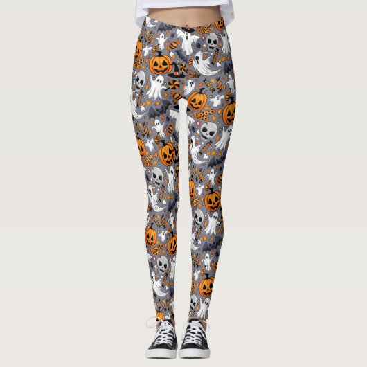 Geister Spooky und gruselige Niedliche Monster Leggings (Vorderseite)