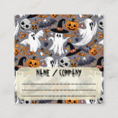 Geister Spooky und gruselige Niedliche Monster Quadratische Visitenkarte (Vorderseite)