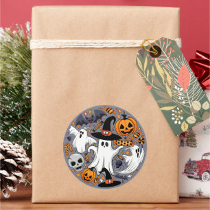 Geister Spooky und gruselige Niedliche Monster Runder Aufkleber