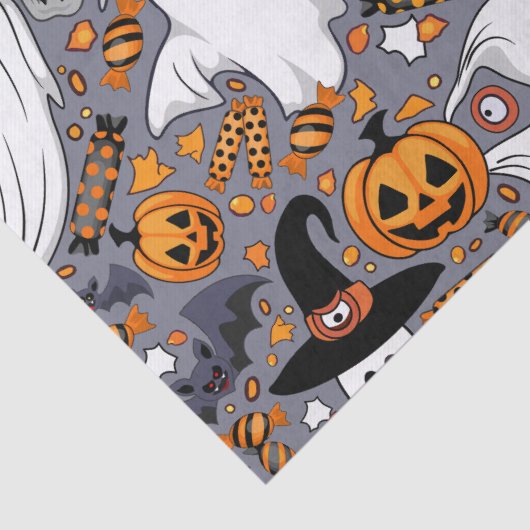 Geister Spooky und gruselige Niedliche Monster Seidenpapier (Detail)