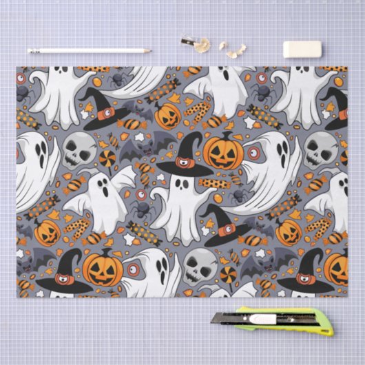 Geister Spooky und gruselige Niedliche Monster Seidenpapier (Handwerk)