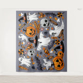 Geister Spooky und gruselige Niedliche Monster Wandteppich (Vorderseite)