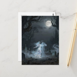 Geister tanzen in einer Vollmondnacht Postkarte