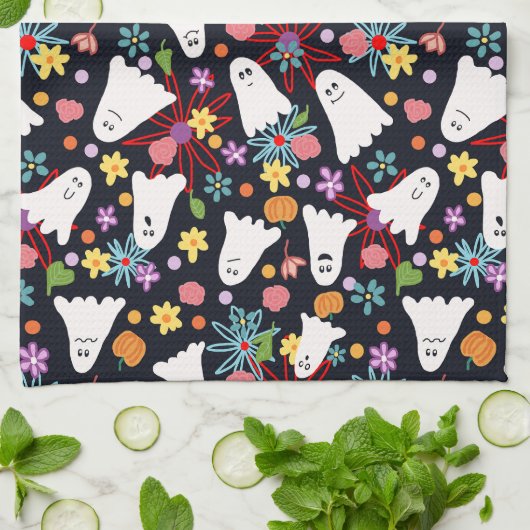 Geister und Blume Geschirrtuch (Gefaltet)