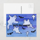 Geister und Fledermäuse Postkarte (Vorne/Hinten)