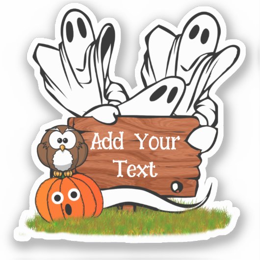 Geister und Freunde Halloween Aufkleber (Vorderseite)
