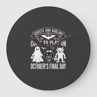 Geister und Goblins Halloween Oktober letzter Tag_ Große Wanduhr