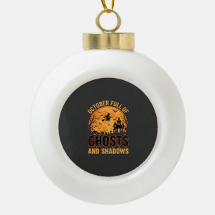 Geister und Schatten Halloween Mond Design Keramik Kugel-Ornament