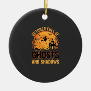 Geister und Schatten Halloween Mond Design Keramik Ornament