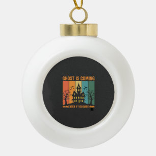 Geister verfolgtes Haus Halloween Vektordesign Keramik Kugel-Ornament