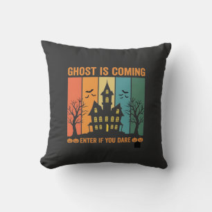 Geister verlassene Häuser Halloween Vektor Design Kissen